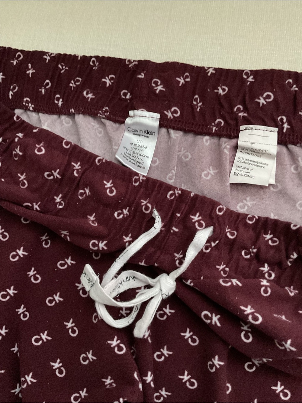 Calvin Klein Two Piece Fleece Long Sleeve Pajama Matching Set Loungewear Pants - Picture 7 of 9